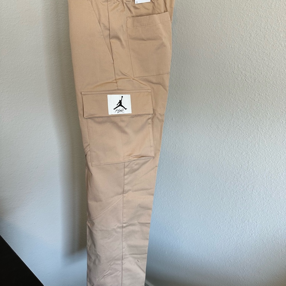 Jordan Beige Cargo Pants with Patch Logo